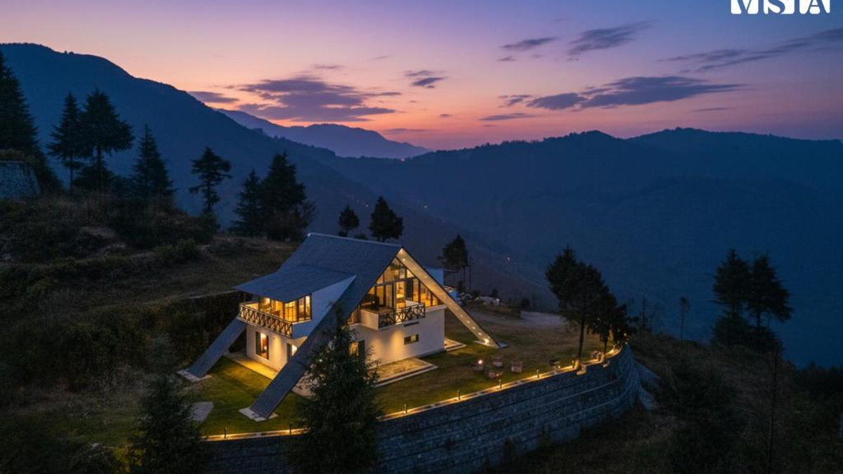 High-End Master Bedroom Suite with Floor-to-Ceiling Himalayan Views